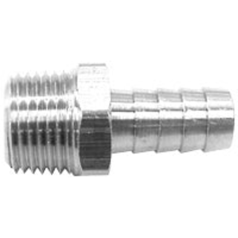 1/8 INCH X 3/8 INCH MNPT X HOSE BARB  STEEL