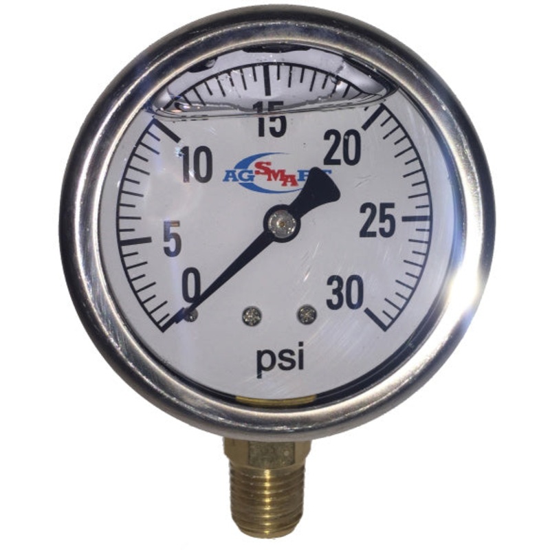 30 PSI LIQUID FILLED  / STAINLESS GAUGE – 2-1/2 DIAMETER