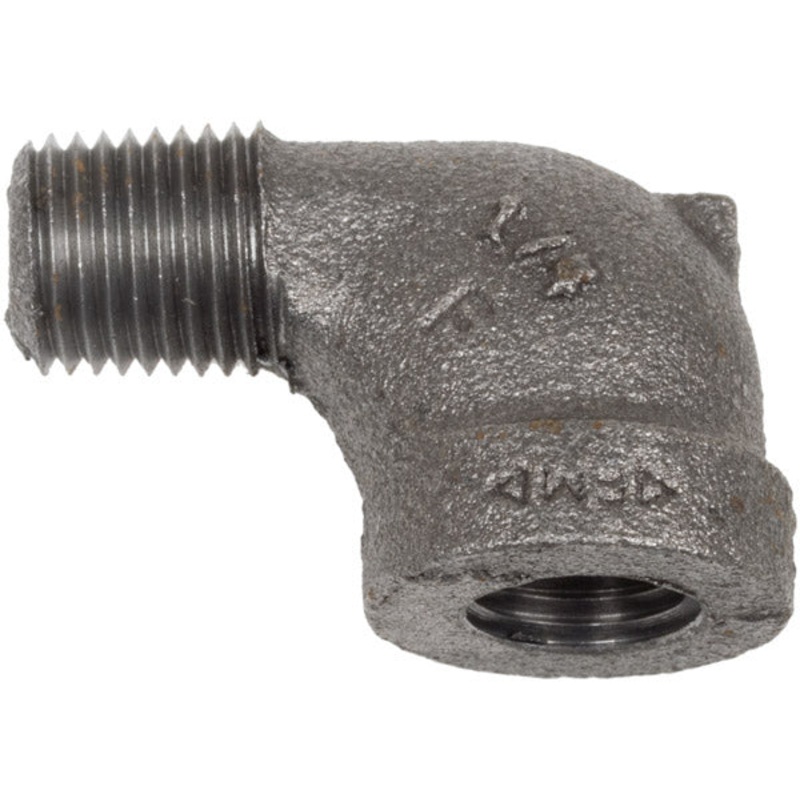 1/4 INCH X 1/4 INCH MNPT X FNPT  BLACK IRON STREET ELBOW – 90