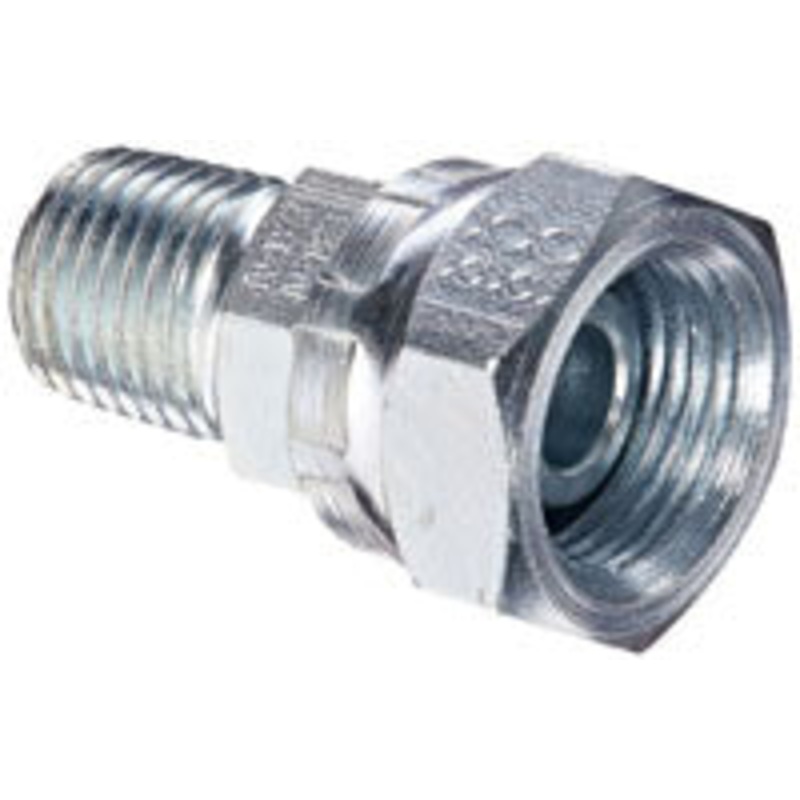 1/4 MALE PIPE X 3/8 FEMALE PIPE SWIVEL – NPSM ADAPTOR – STEEL