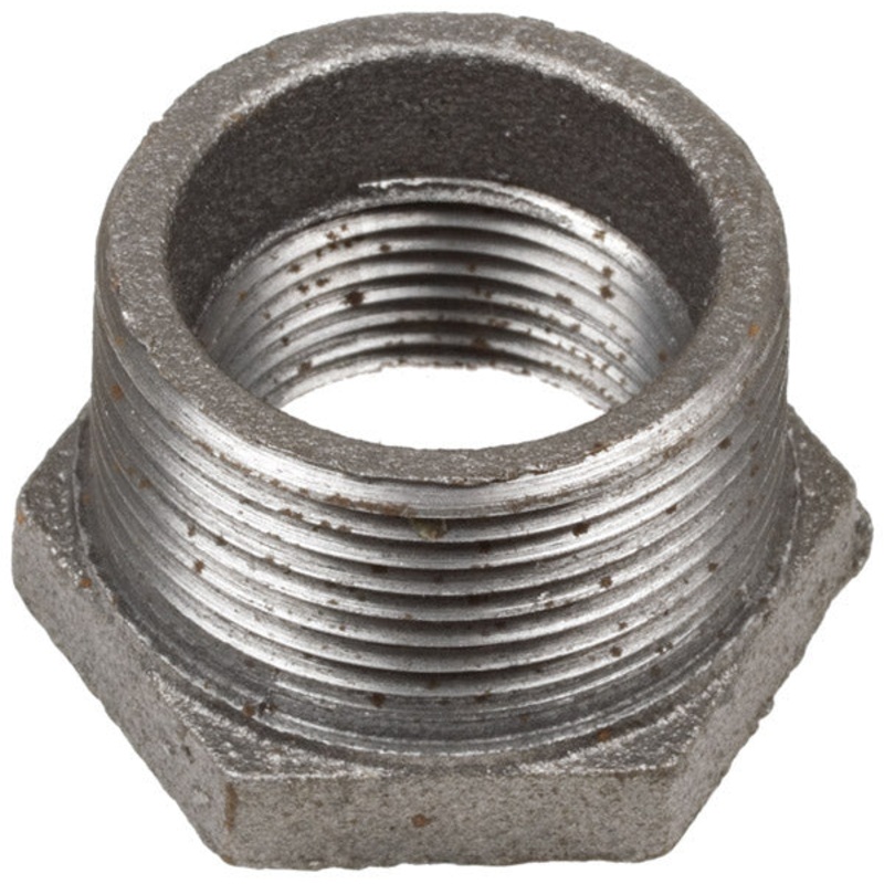 3/4 INCH X 1/2 INCH MNPT X FNPT  BLACK IRON HEX BUSHING