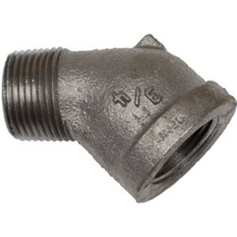 3/4 INCH X 3/4 INCH MNPT X FNPT  BLACK IRON STREET ELBOW – 90
