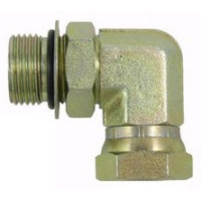 3/4 MALE O-RING BOSS X 1/2 FEMALE PIPE SWIVEL 90 – NPSM ELBOW – STEEL