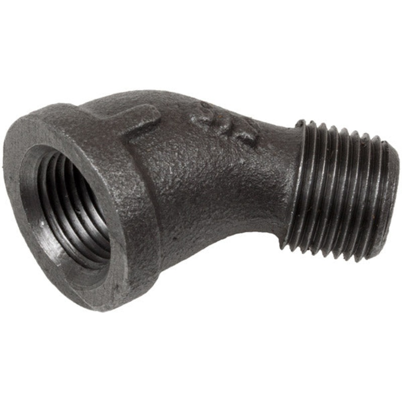 3/8 INCH X 3/8 INCH MNPT X FNPT  BLACK IRON STREET ELBOW – 90