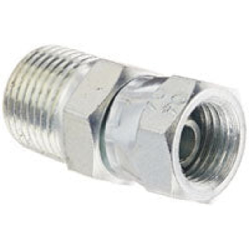 3/8 MALE PIPE X 1/4 FEMALE PIPE SWIVEL – NPSM ADAPTOR – STEEL