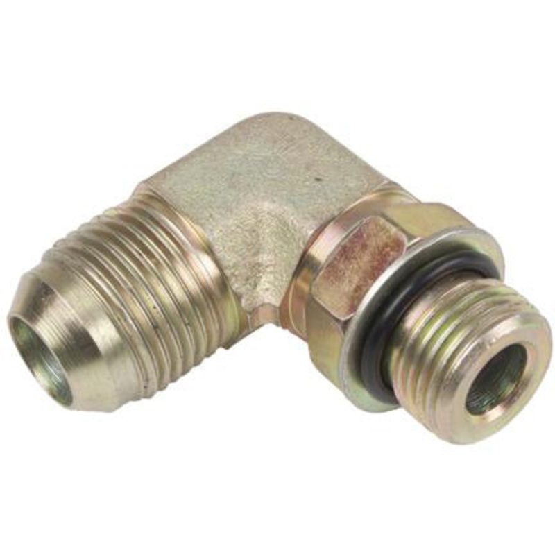 5/8 MALE JIC X 1/2 MALE O-RING BOSS 90 DEG; – STRAIGHT THREAD ELBOW – STEEL