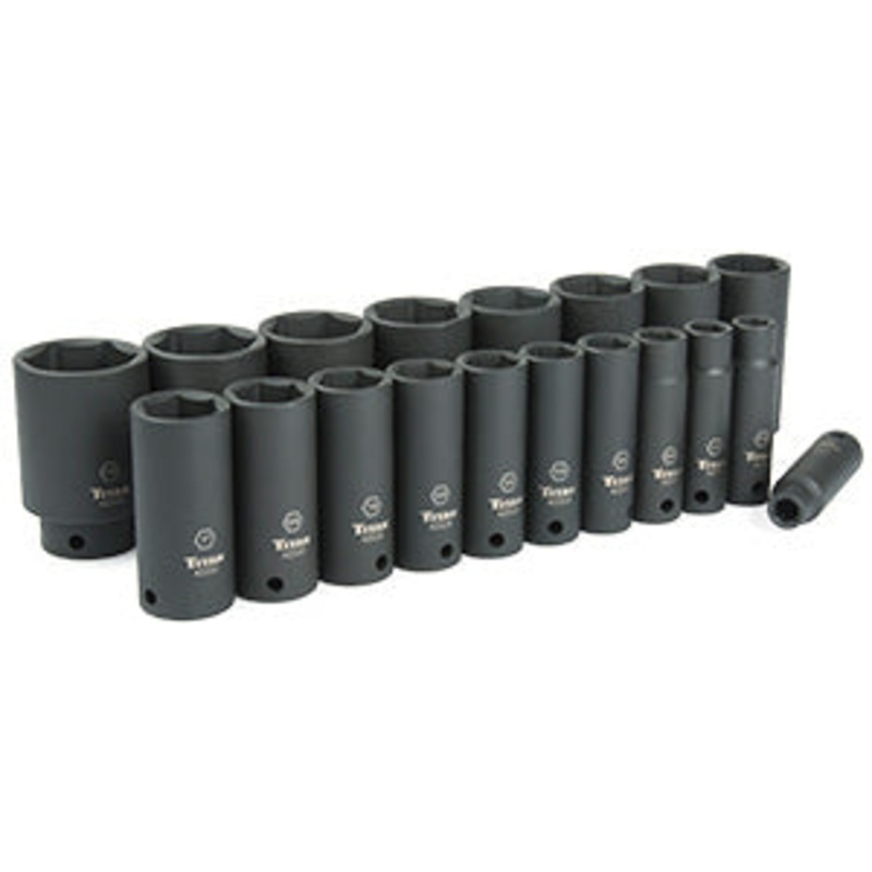 19 PC 1/2 DRIVE SAE DW IMPACT SOCKET SE