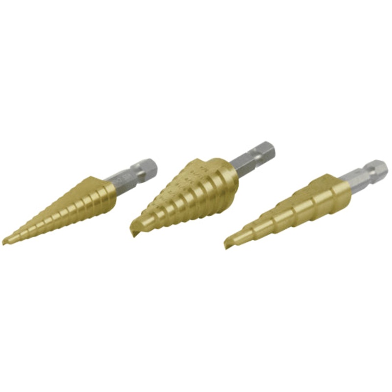 STEP DRILL BIT SET – 3 PC