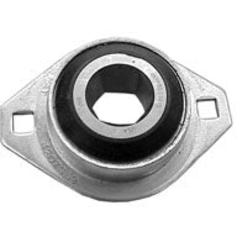 TWO-BOLT FLANGE ASSEMBLY WITH SINGLE LIP SEAL, 1 INCH HEX BORE TIMKEN BEARING