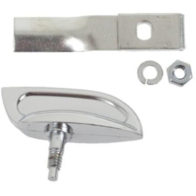 HANDLE AND STUD, HOOD DOOR, CHROME. TRACTORS: 9N, 2N, 8N