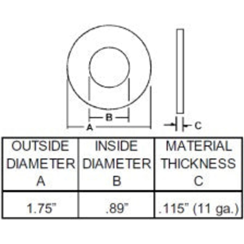 1-1/8 INCH SQUARE AXLE SPINDLE WASHER FOR CASE IH