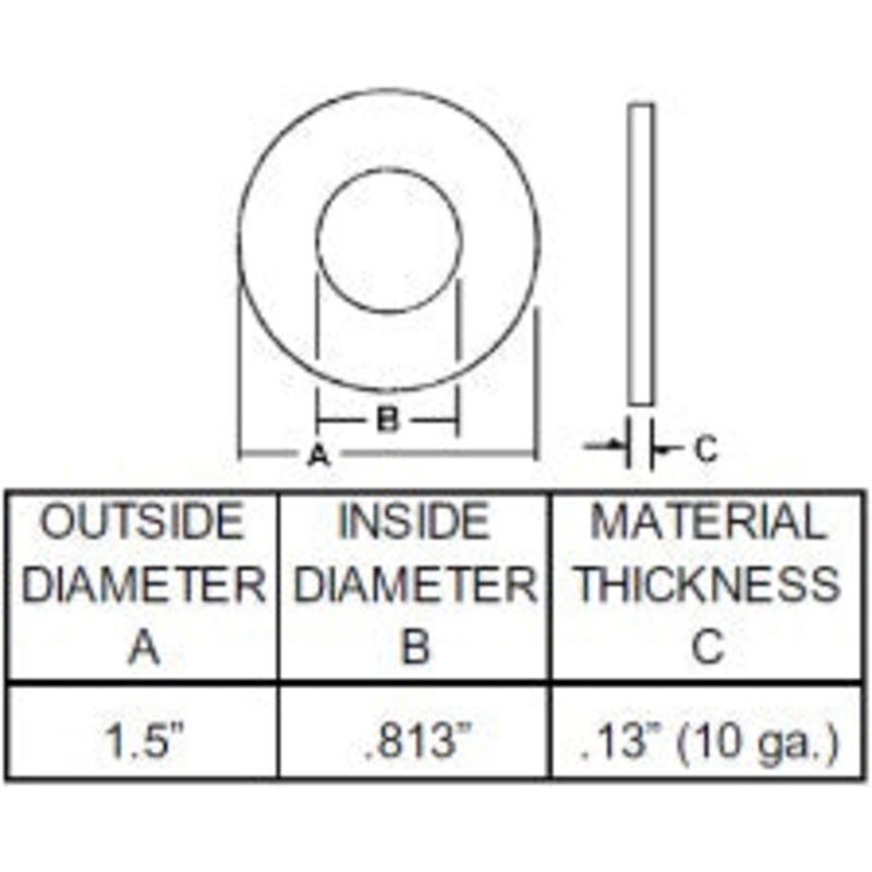 7/8 INCH SPINDLE WASHER FOR 630S AND 64821 TRANSPORT SPINDLES