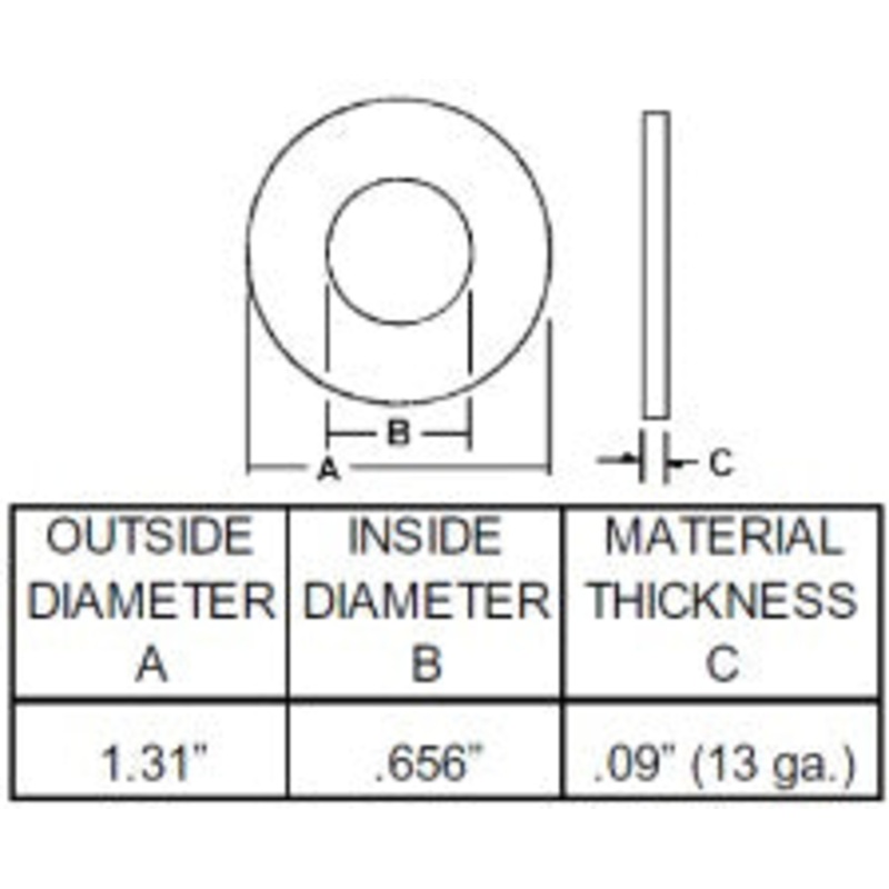 SPINDLE WASHER 1.31 ODX.656 ID