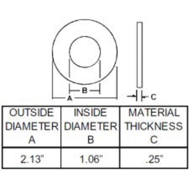 SPINDLE WASHER 2.13 ODX1.06 ID