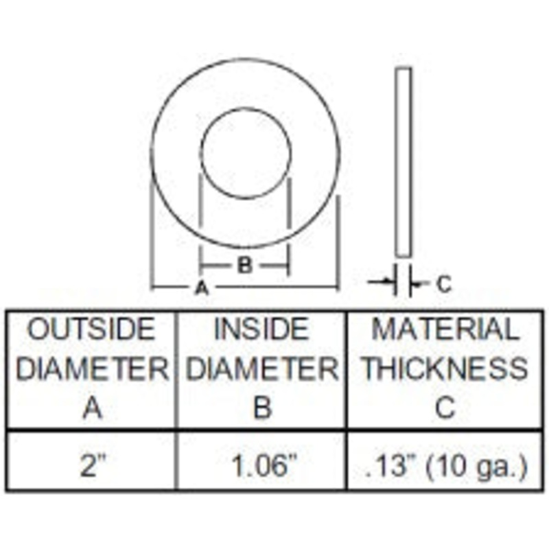 SPINDLE WASHER 2 OD X 1.06 ID