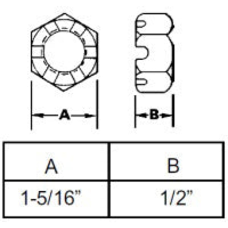 THIN SPINDLE NUT FOR CASE IH