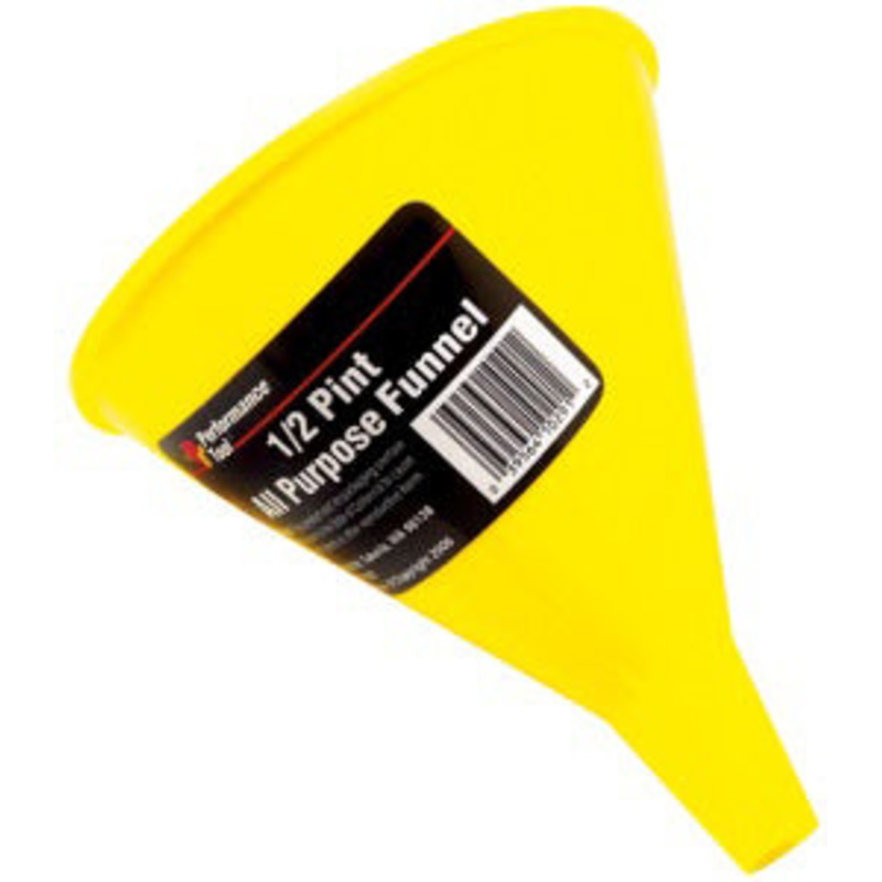 1/2 PINT ALL PURPOSE FUNNEL – YELLOW PLASTIC