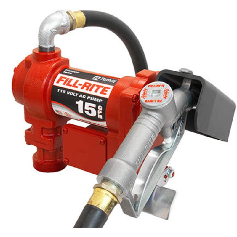 115 VOLT AC FUEL TRANSFER PUMP WITH MANUAL NOZZLE – 15 GPM