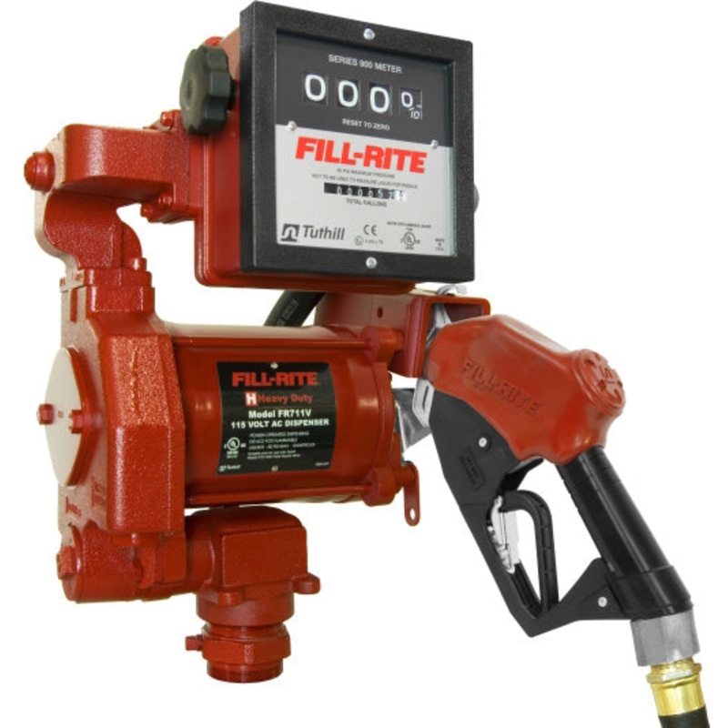 115V AC HIGH FLOW PUMP, 1 IN. HI FLOW AUTOMATIC NOZZLE, 901 GALLON METER