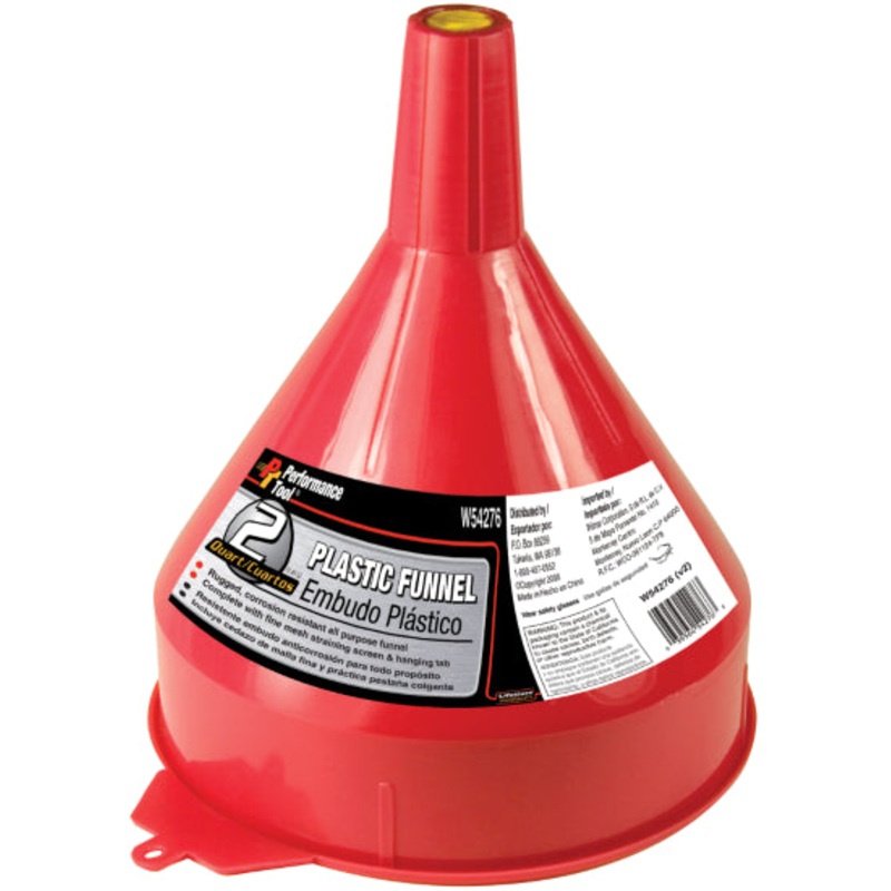 2 QUART ALL PURPOSE FUNNEL – RED PLASTIC
