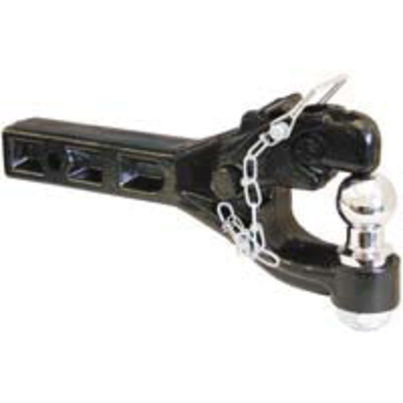 6 TON FORGED RECEIVER MOUNT COMBO PINTLE / TRAILER BALL HITCH – 2 BALL / FITS 2 RECEIVER