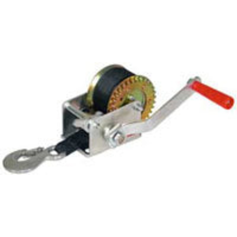800 LB. CAPACITY HAND WINCH WITH 1-1/2 WIDE STRAP AND HOOK