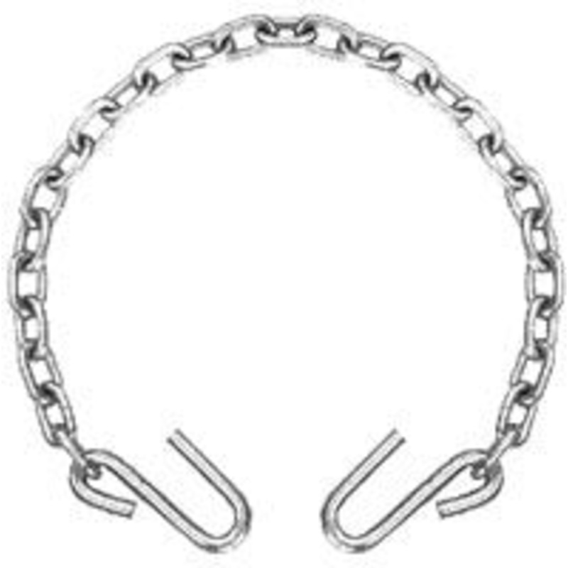 SAFETY CHAIN – 1/4 X 54 WITH S-HOOKS – GRADE 30 CHAIN / CLASS 2