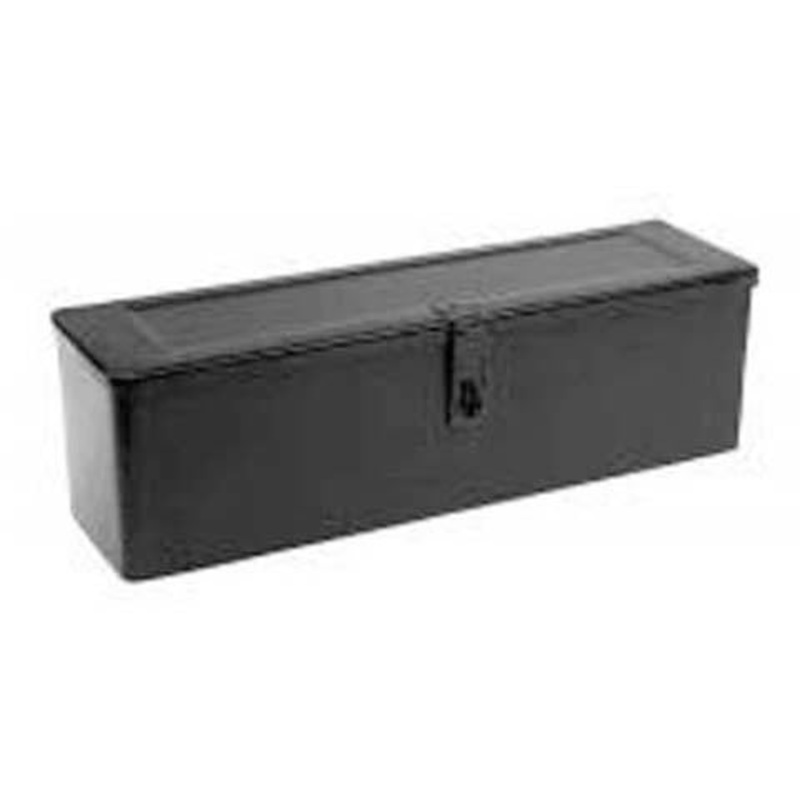 TOOL BOX PORTABLE, BLACK. 16-1/2 L X 4-1/2 W X 4-1/2 D