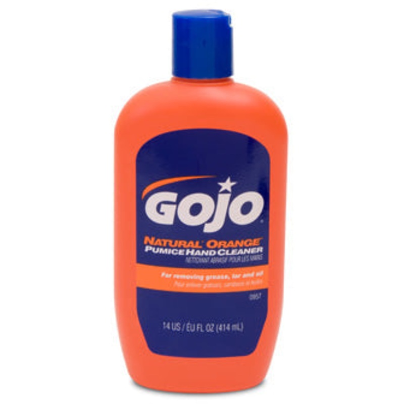 GOJO NATURAL ORANGE HAND CLEANER WITH PUMICE – 14 OZ BOTTLE