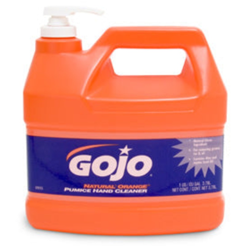 GOJO NATURAL ORANGE HAND CLEANER WITH PUMICE – GALLON PUMP BOTTLE