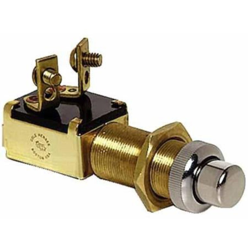 PUSH-BUTTON STARTER SWITCH 10A 12V BRASS