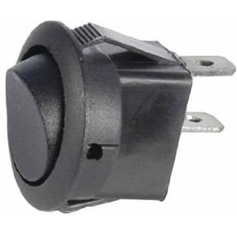 ROUND ROCKER BLACK 10A 12V