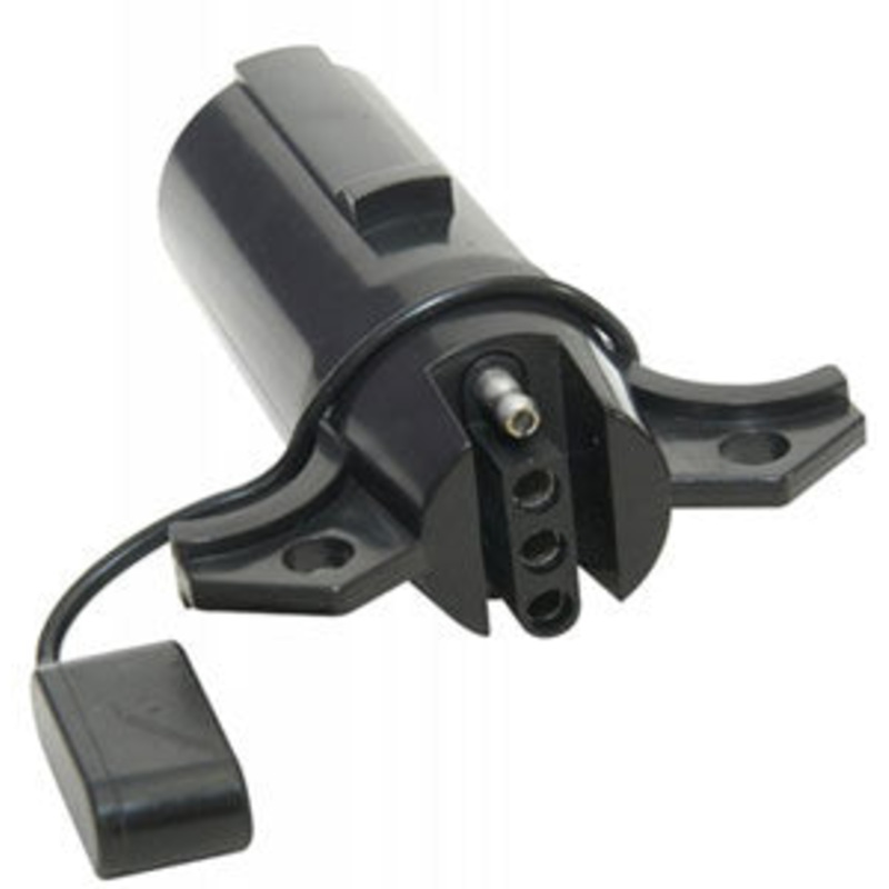 TRAILER WIRING PLUG ADAPTER  –  FROM 7 WIRE ROUND FEMALE TO 4 WIRE FLAT