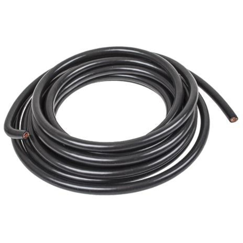 1/0 AWG BLACK BATTERY CABLE BLACK STRIPE –  25 FOOT ROLL – 1/0 GAUGE