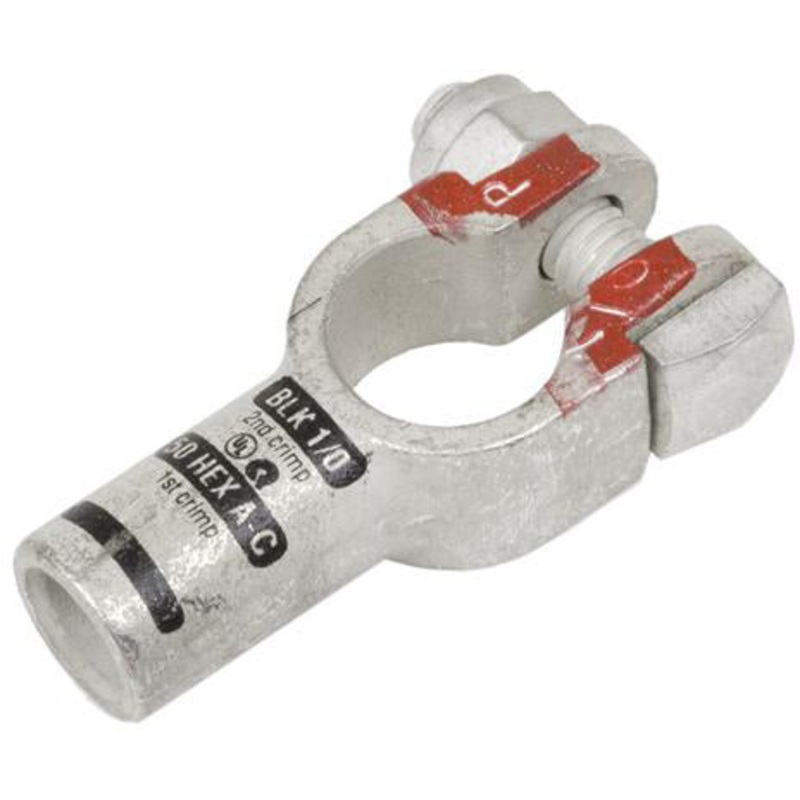 1/0 AWG TOP POST – STRAIGHT CRIMP/SOLDER POSITIVE BATTERY TERMINAL