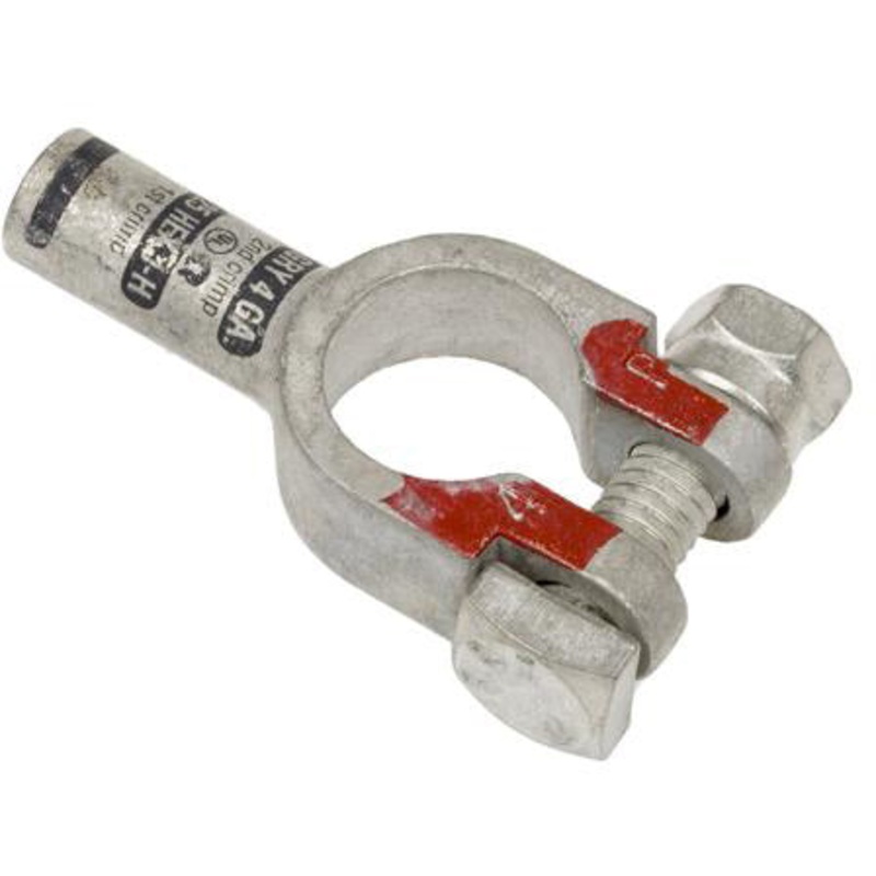 1 AWG TOP POST – STRAIGHT CRIMP/SOLDER POSITIVE BATTERY TERMINAL
