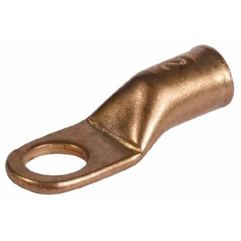 2-AWG COPPER BATTERY CABLE LUG WITH 3/8 INCH STUD – 5 PACK