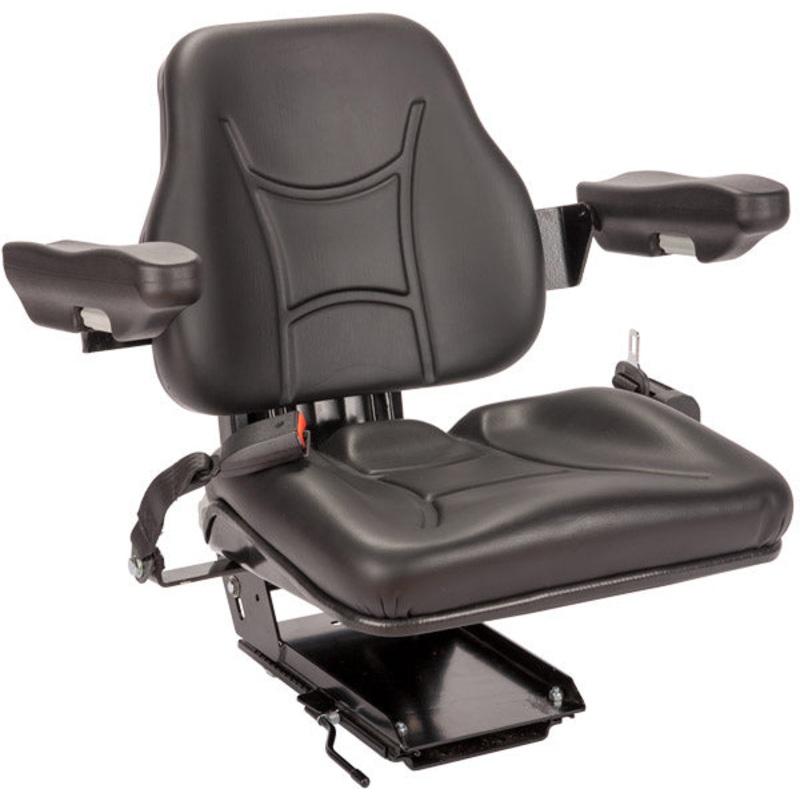 KING SIZE BLACK UNIVERSAL TRACTOR SEAT WITH SUSPENSION