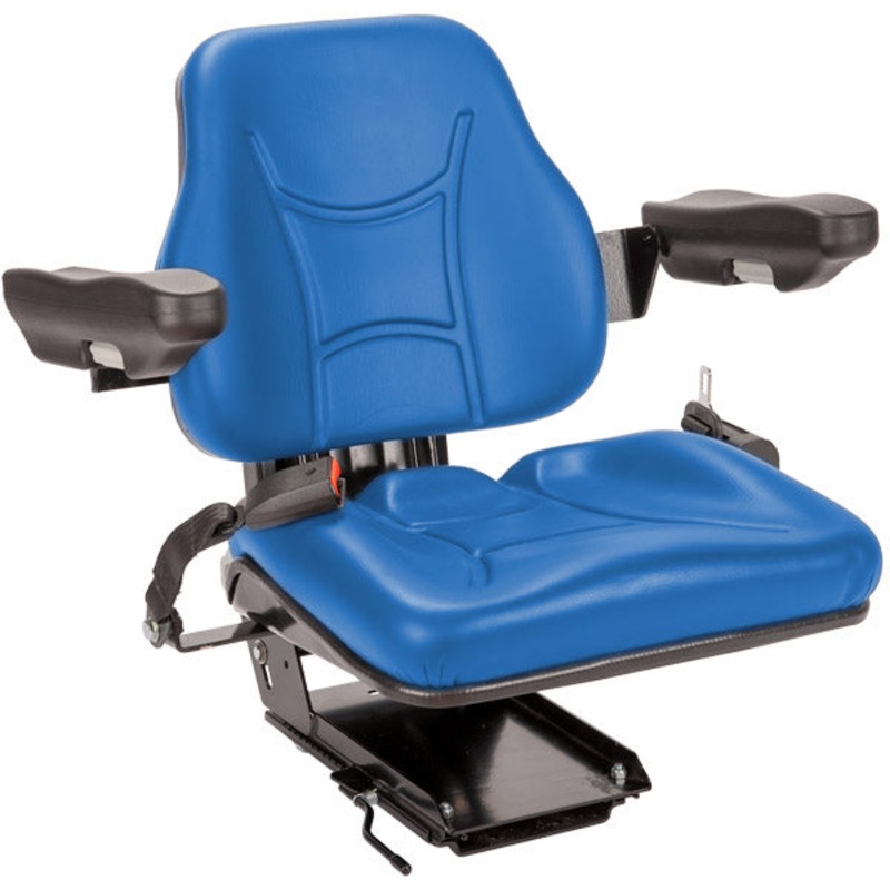 KING SIZE BLUE UNIVERSAL TRACTOR SEAT WITH SUSPENSION