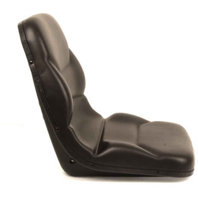 ONE PIECE CONTUERED HIGH BACK SEAT WITH SLIDES FOR UTILITY / INDUSTRIAL APPLICATIONS – BLACK VINYL