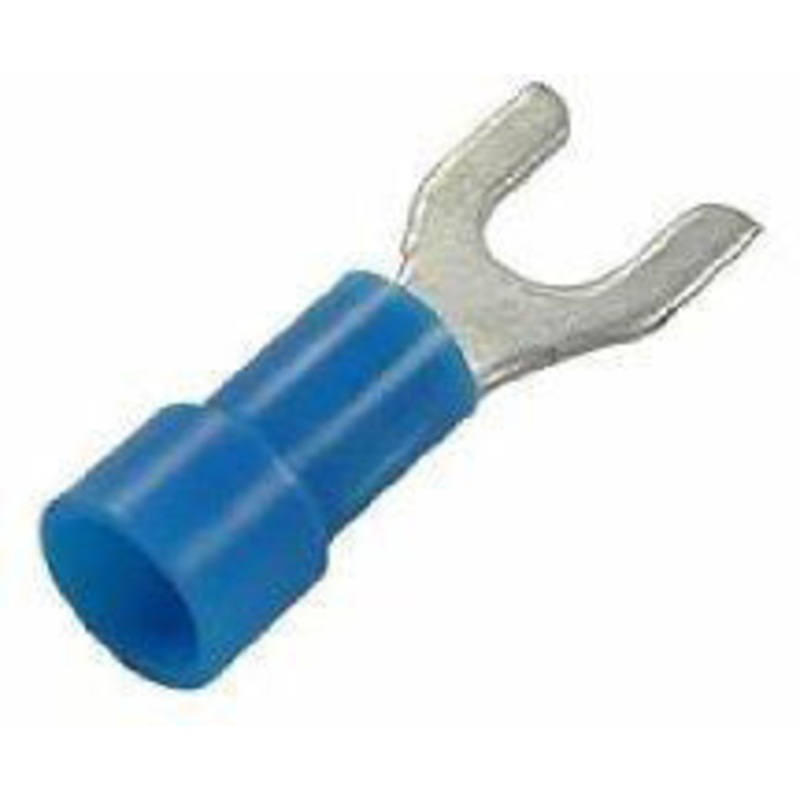 SPADE CONNECTOR INSULATED 16-18AWG BLUE #8 19PK