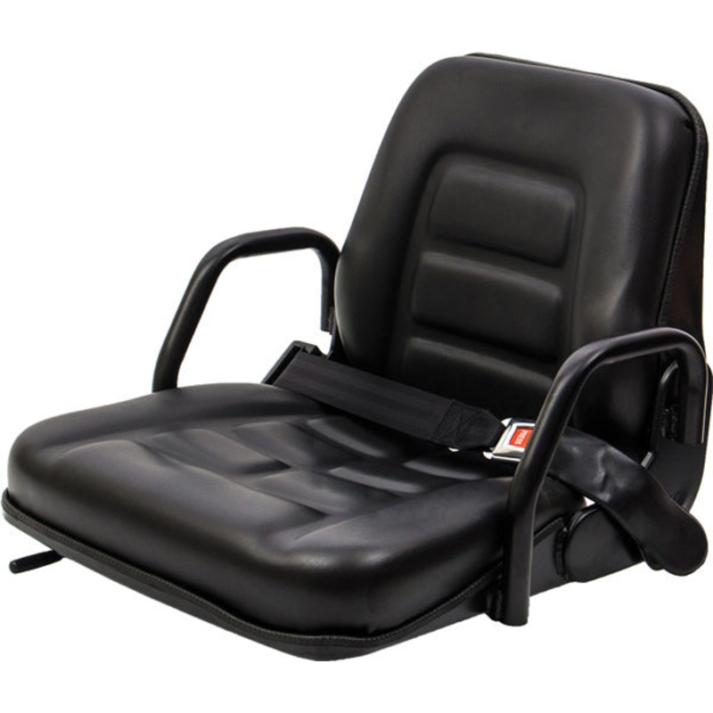 UNIVERSAL FOLDING SEAT –  FOR FORK LIFTS & INDUSTRIAL EQUIPMENT – BLACK VINYL