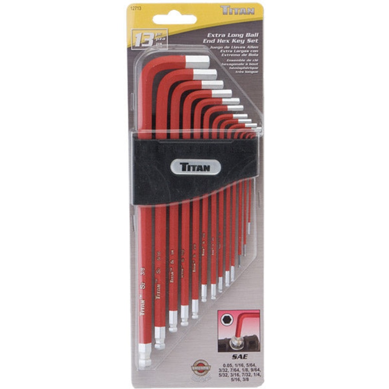 13PC EXTRA LONG BALL END HEX KEY SET-SAE