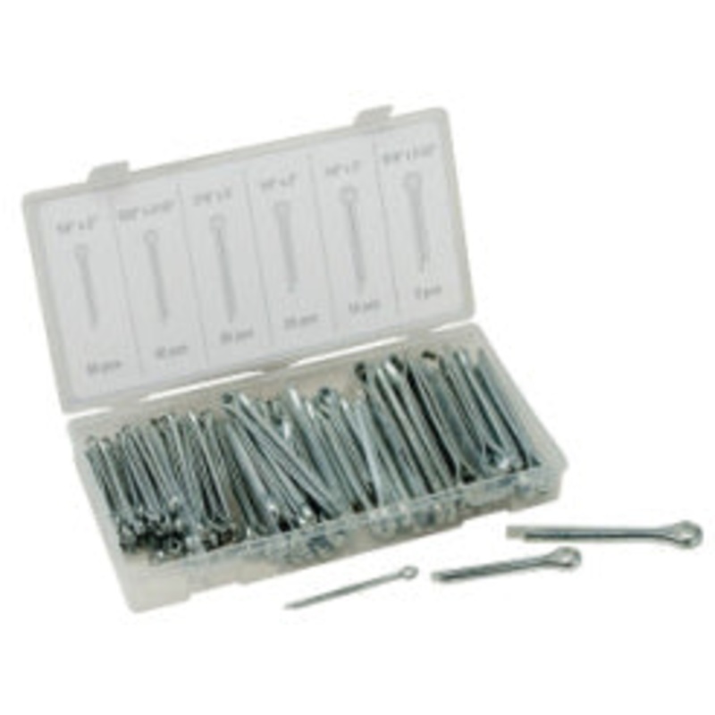 144 PIECE COTTER PIN ASSORTMENT – ZINC PLATED