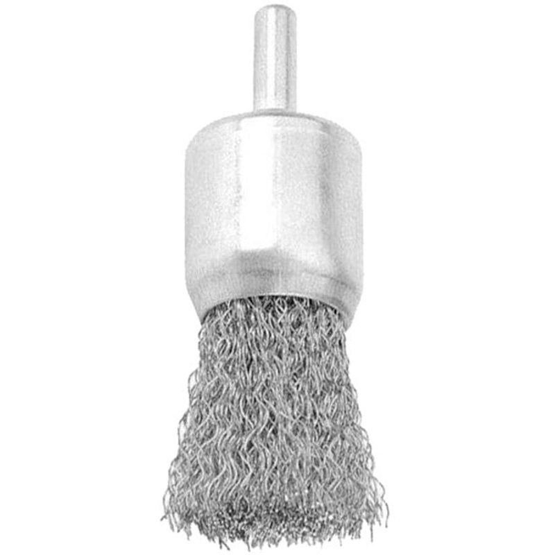 CRIMPED END WIRE BRUSH – 3/4 WITH 1/4 SHANK FOR DIE GRINDER (CUT-OFF TOOL), POWER DRILL