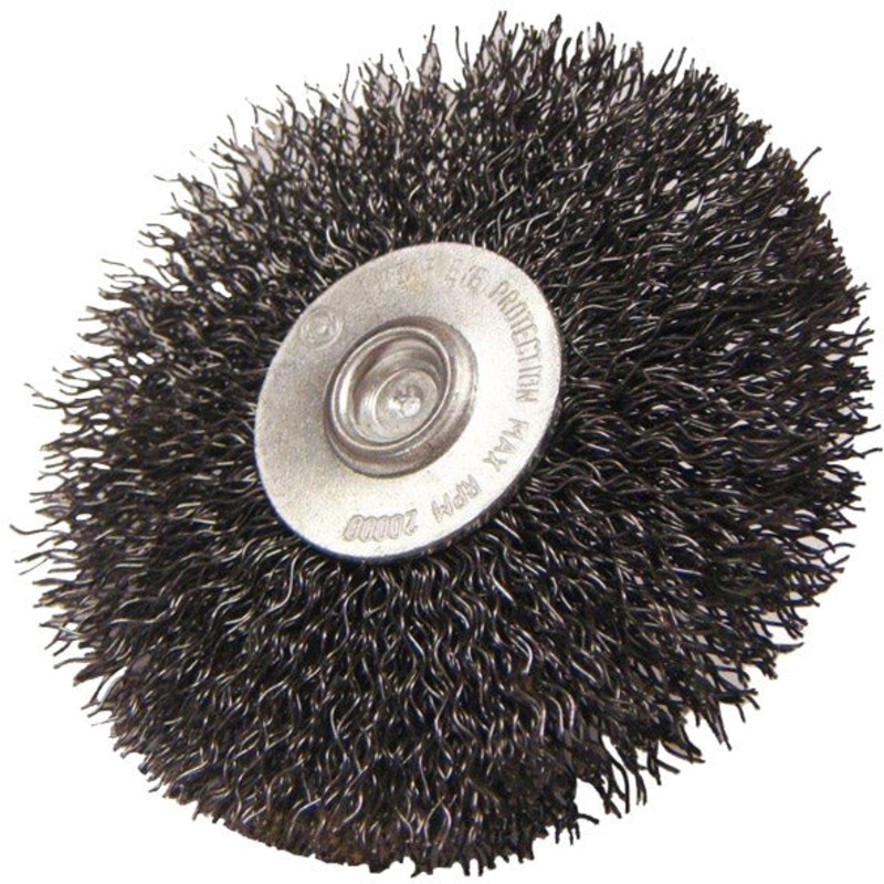 CRIMPED WIRE WHEEL – 3 X WITH 1/4 SHANK FOR DIE GRINDER (CUT-OFF TOOL), POWER DRILL