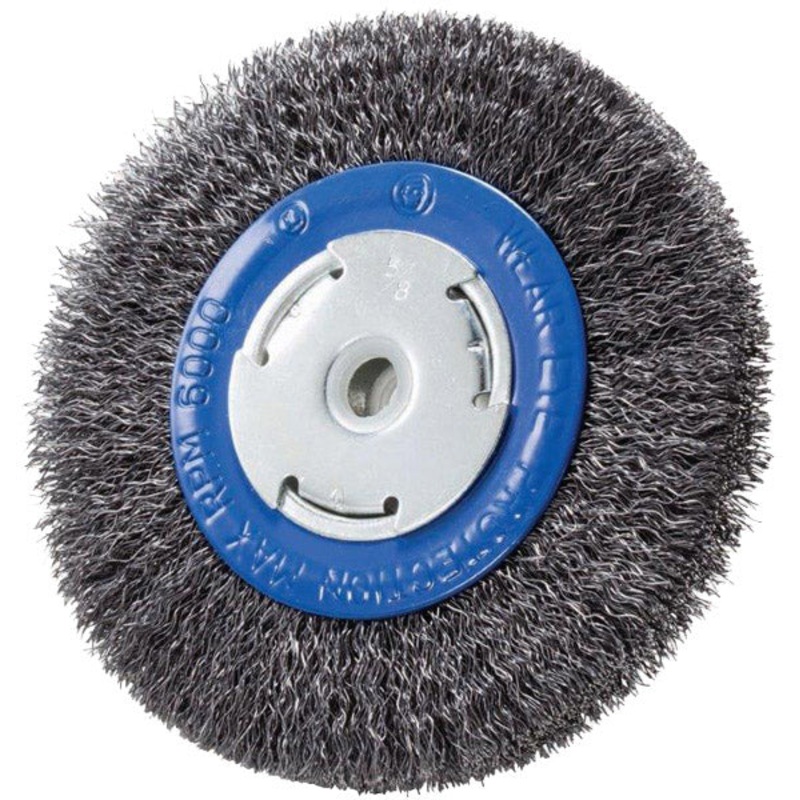 CRIMPED WIRE WHEEL – 6 X 3/4 X 2 (1/2, 5/8) FOR BENCH GRINDER