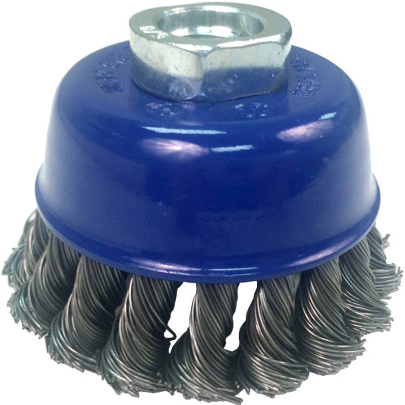 KNOT END WIRE CUP BRUSH – 6 X 5/8-11 THREAD FOR ANGLE GRINDER