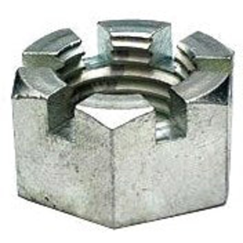 SLOTTED HEX NUT 1 INCH ZINC