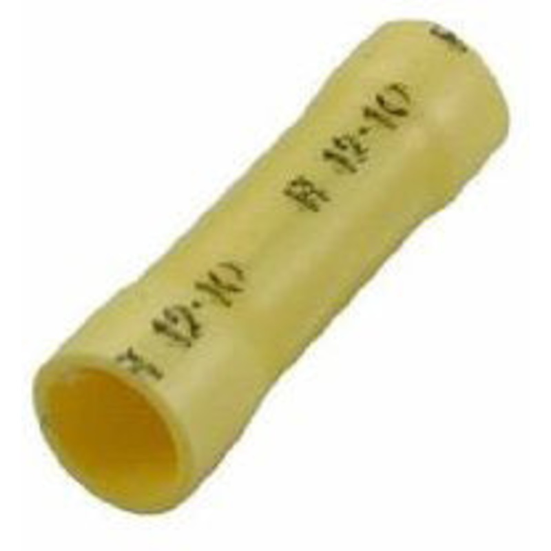 12-10 AWG VINYL YELLOW BUTT CONNECTOR – 14 PACK
